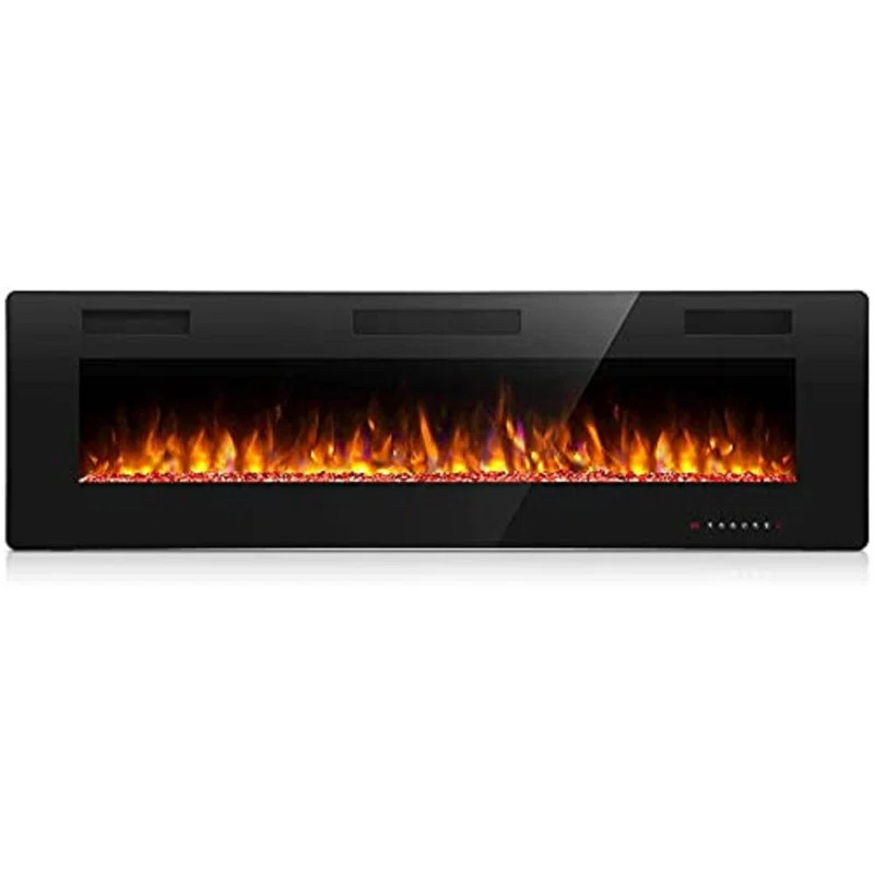 Recessed & Wall Mounted Electric Fireplace, Remote Control w/ Timer, Adjustable Flame Color & Spe... | Wayfair North America