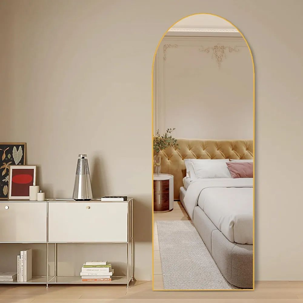 CONGUILIAO 64"x21" Full Length Mirror, Arched Floor Mirror, Full Body Mirror Standing Hanging or ... | Amazon (US)