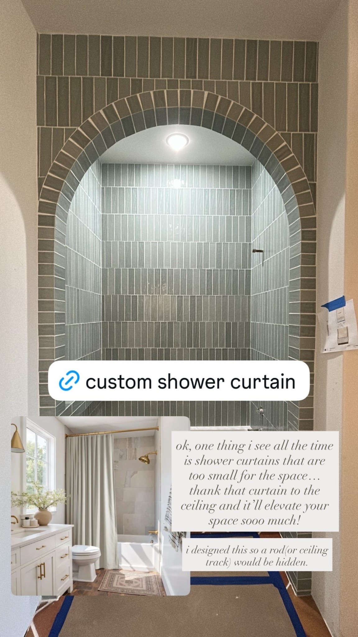 custom shower curtain details 

#LTKHome #LTKdayinmylife #LTKSaleAlert