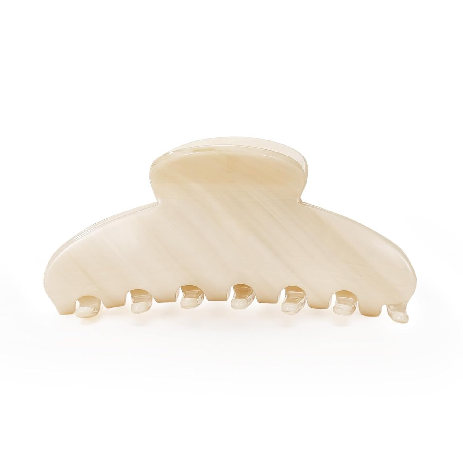 4.3 Inch Large Claw Clip for Thin Hair & Thick Half Ups, Cute Acetate French Hair Clips for Women, Non-Slip Secure Updos & Chic Daily Styles, Back to School Gift, Cream White | Amazon (US)