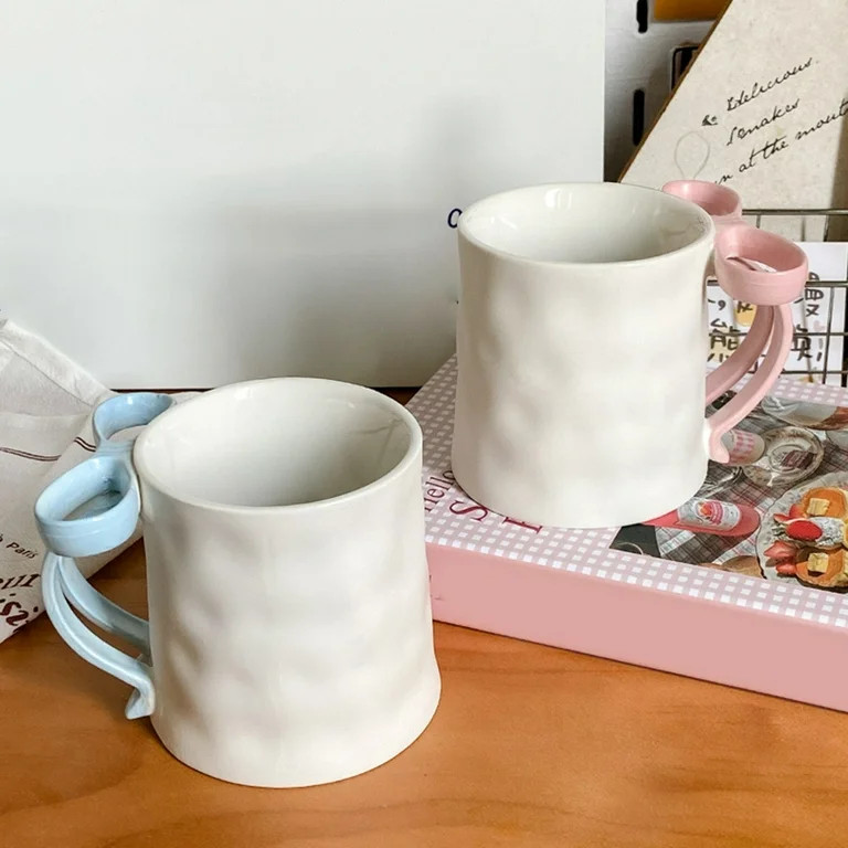 Opvise Premium Ceramic Festive Bow Mug with Insulated Handle, 350ml Capacity, Durable Coffee Cup ... | Walmart (US)