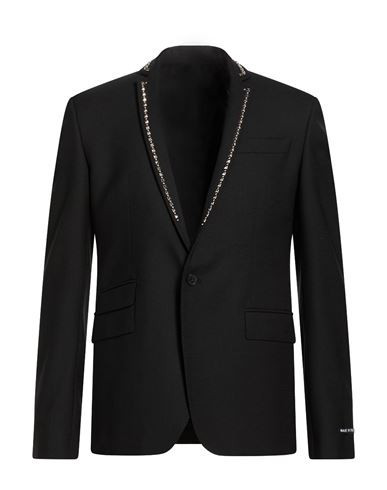 Les Hommes Man Blazer Black Size 40 Polyester, Virgin Wool, Elastane | YOOX (US)