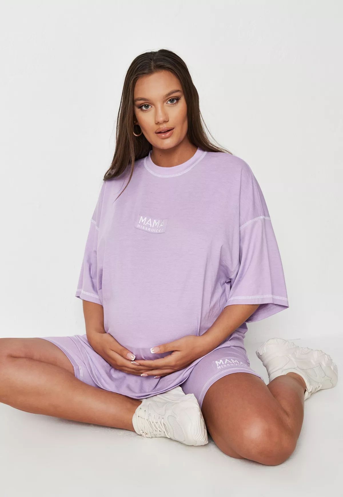 Missguided - Lilac Co Ord Mama Missguided Patch Maternity T Shirt | Missguided (US & CA)