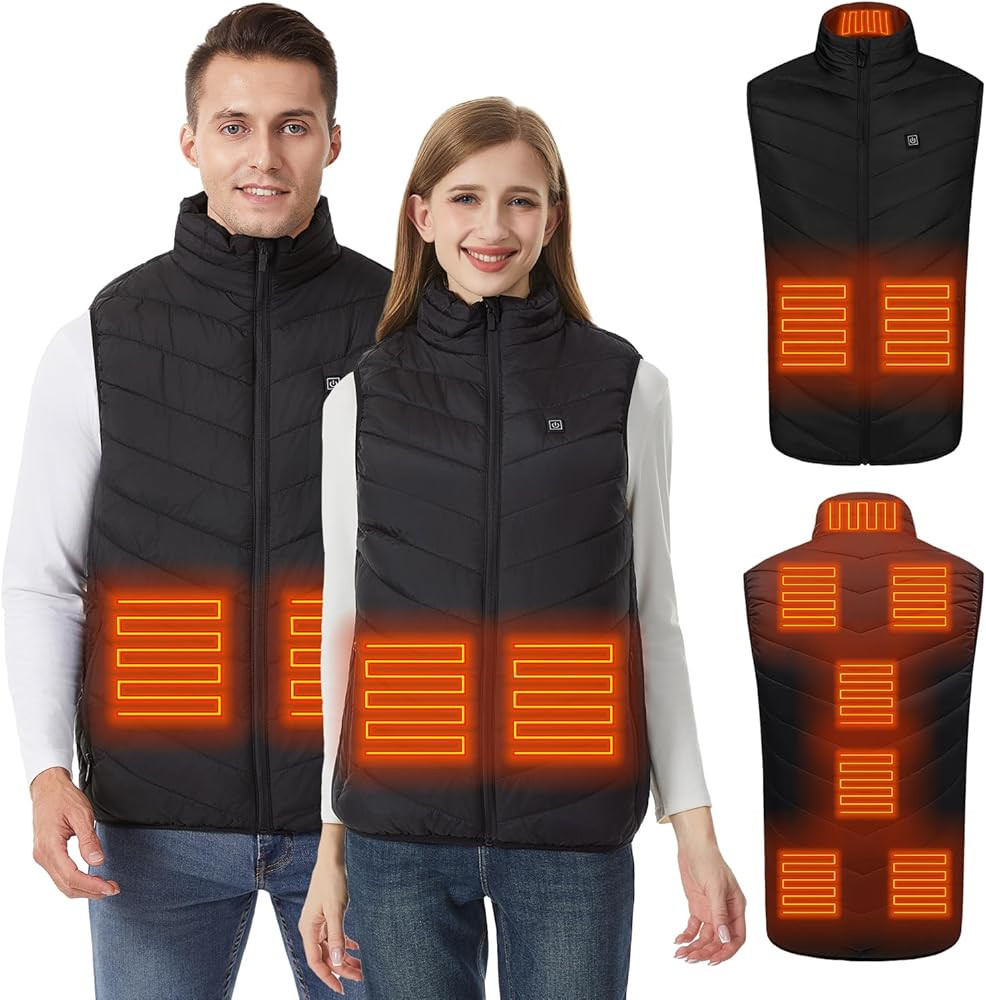 CHANGEOWN Women and Men Heated Vest with 9 Heating Zones, Lightweight Heating Vest for Winter (Ba... | Amazon (US)