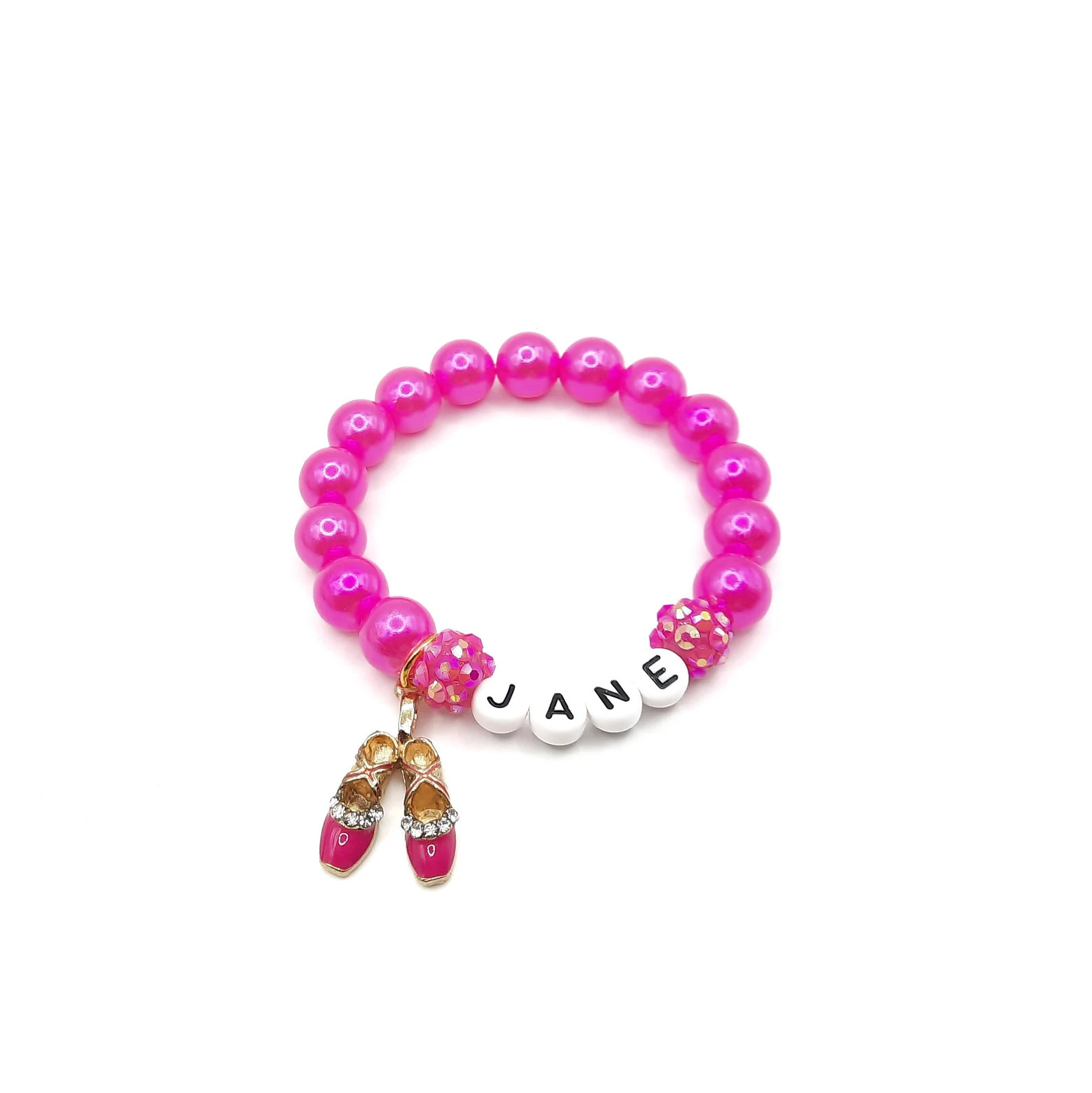 Ballet Name Bracelet Girls Ballerina Jewelry Pink Purple Blue White Red - Etsy | Etsy (US)