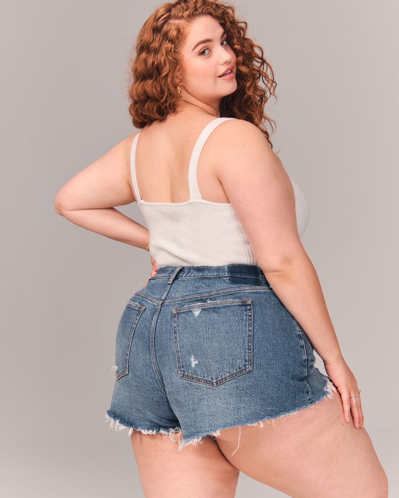 Curve Love High Rise Mom Shorts | Abercrombie & Fitch (US)