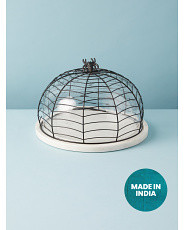 8x11 Spider Web Marble Cheese Dome | HomeGoods