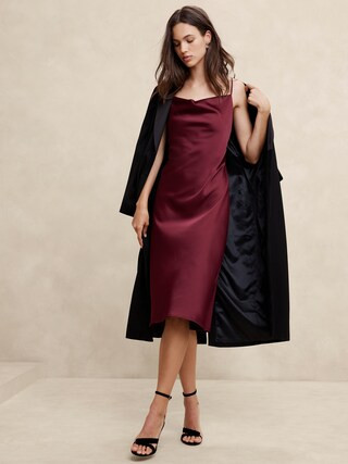 Satin Midi Slip Dress | Banana Republic Factory