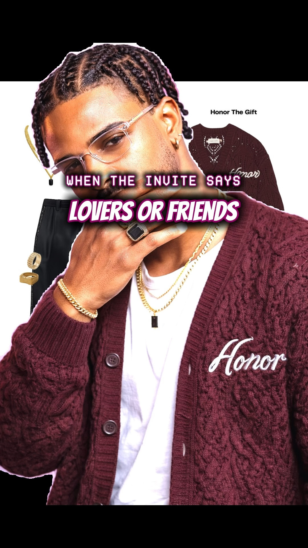 This is how you arrive.
White tee. Statement layers. Jewelry that speaks before you do.

Lovers or Friends isn’t about choosing —
it’s about showing up as yourself.

📍 Red carpet ready
🖤 Styled by @opulentmanner 
✨ Details over everything

#LTKootd #LTKMens #LTKHoliday