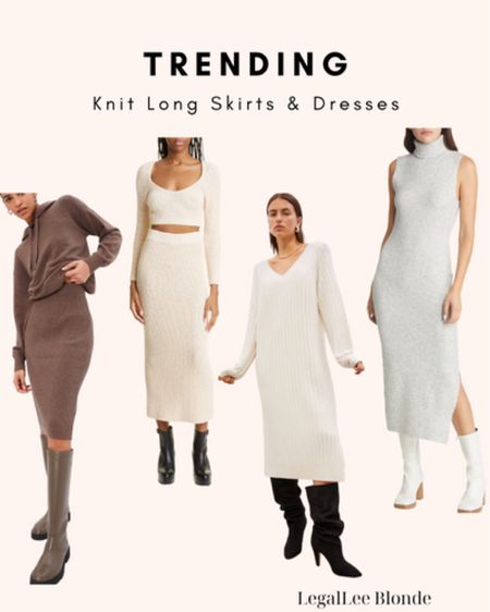 Knit skirts and dresses - one of the biggest Fall fashion trends! 
.
.
.
Knit dress - knit maxi dress - long dress - fall dresses - fall skirts - maxi skirt 

#LTKSeasonal #LTKunder50 #LTKunder100