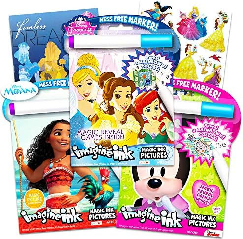 Disney Princess Magic Ink Coloring Book Set -- Bundle of 3 Imagine Ink Books for Girls Kids Toddl... | Amazon (US)