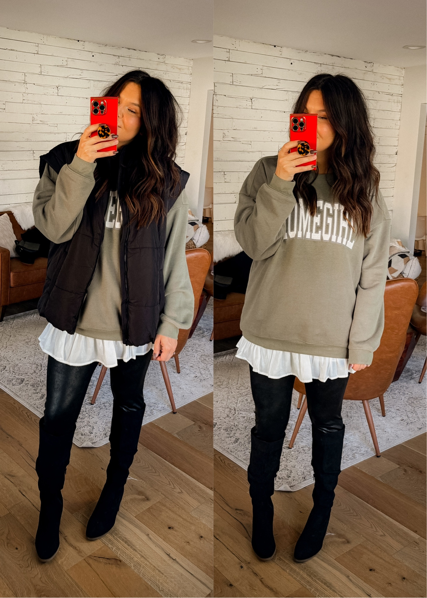 Skirt: XL
Sweatshirt: XL (BWC20) or (BWC35 on 11/22)
Leggings: xl
Boots: TTS
VEST: XL


#LTKstyletip #LTKfindsunder50 #LTKshoecrush