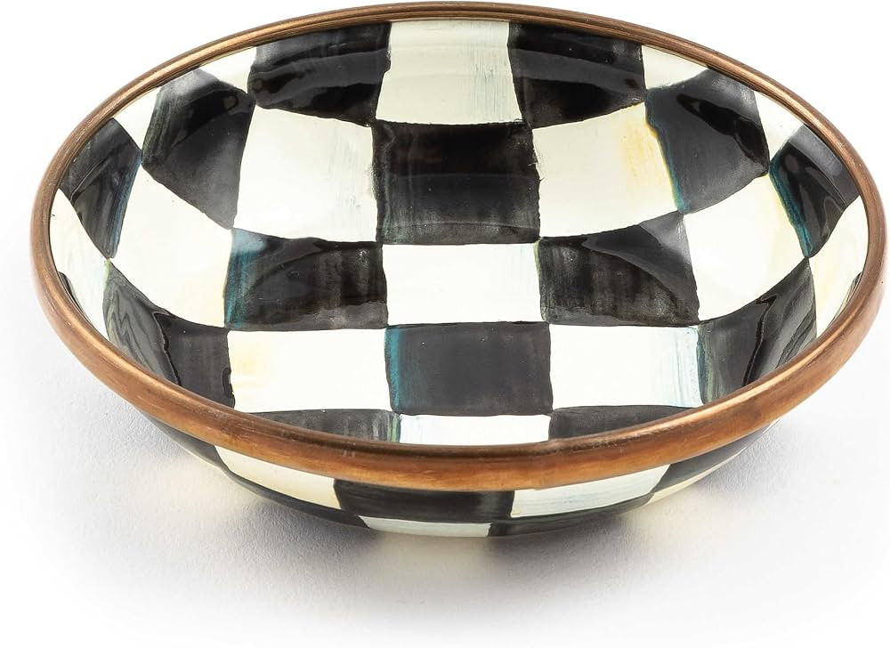 MACKENZIE-CHILDS Enamel Dipping Bowl, Small Serving Bowl for Entertaining, Black-and-White Courtl... | Amazon (US)