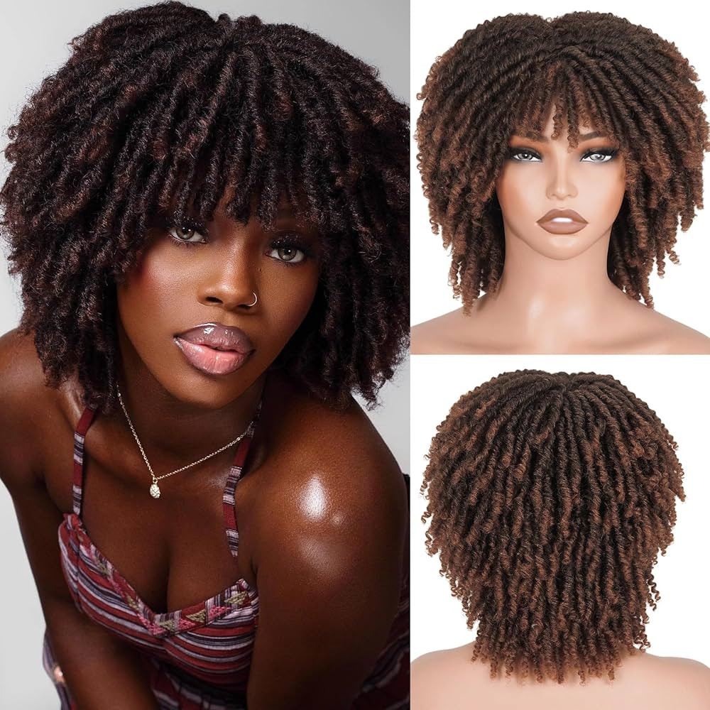 Dreadlock Wig Braided Wigs for Black Women and Men Short Afro Wig Layered Glueless Passion Twist ... | Amazon (US)