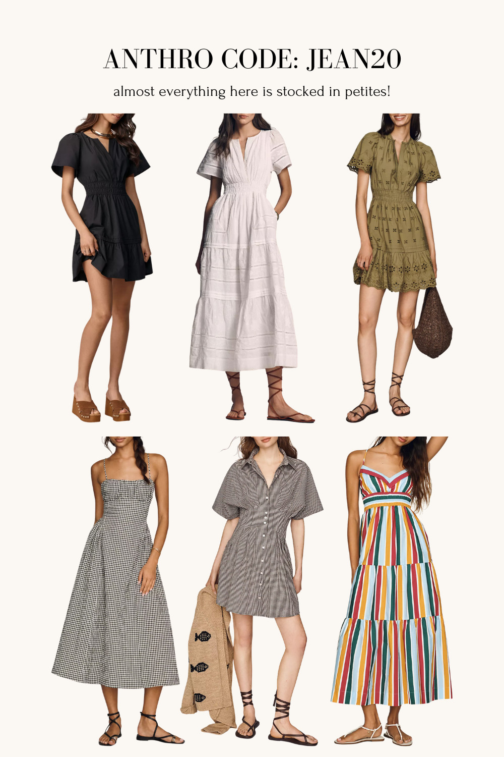 Code JEAN20 for 20% off $100+ full priced items at Anthro. 

I take XXS petite in their somerset and tobie dresses (tobie is a short mini)

#LTKPetite #LTKSeasonal #LTKSaleAlert