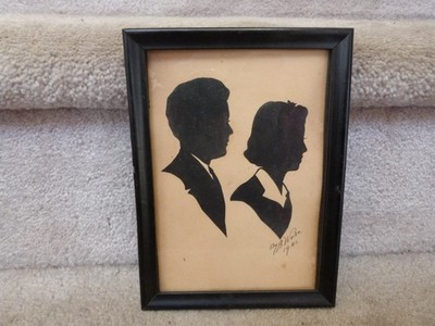 ~ VINTAGE 1941 Man & Woman Cut paper Silhouette Portrait Audrey Waite 6.5"x4.5" | eBay US