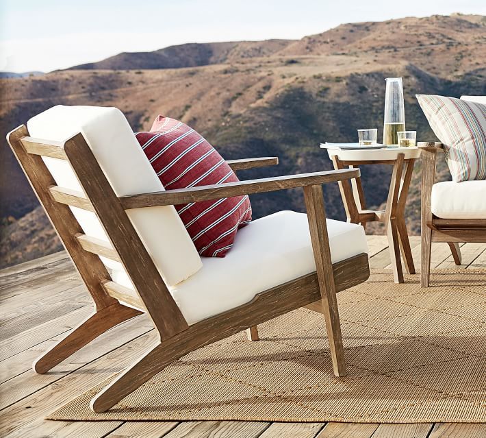 Raylan Teak Outdoor Lounge Chair | Pottery Barn (US)