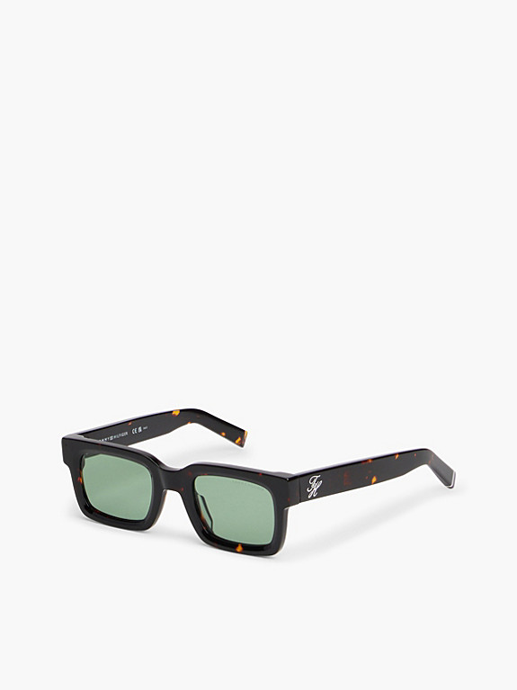 Logo Rectangular Sunglasses | Brown | Tommy Hilfiger | Tommy Hilfiger UK