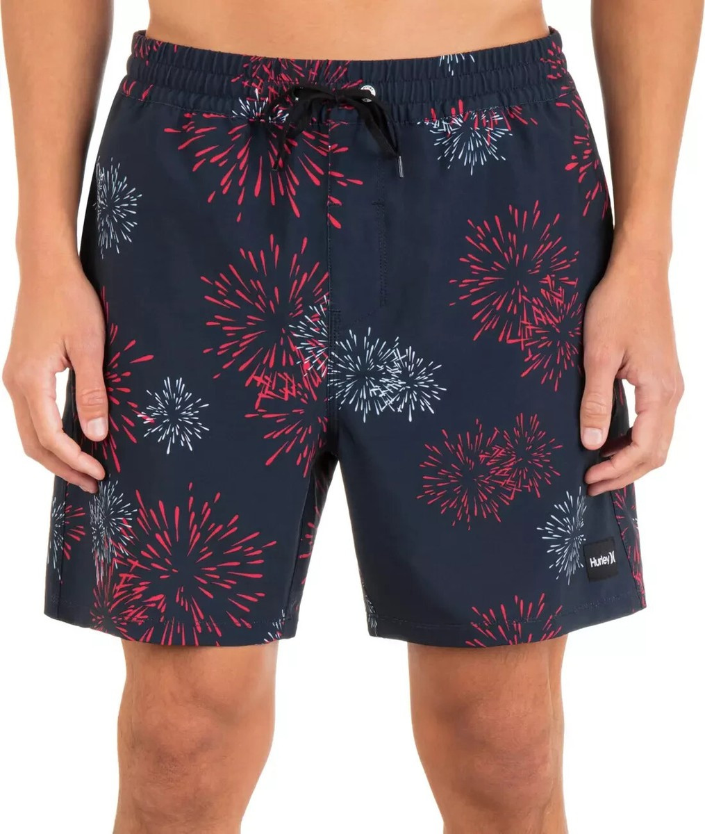 NEW Hurley Fireworks Volley 17" Hybrid Boardshorts Swim shorts Trunks Men's S | eBay | eBay US