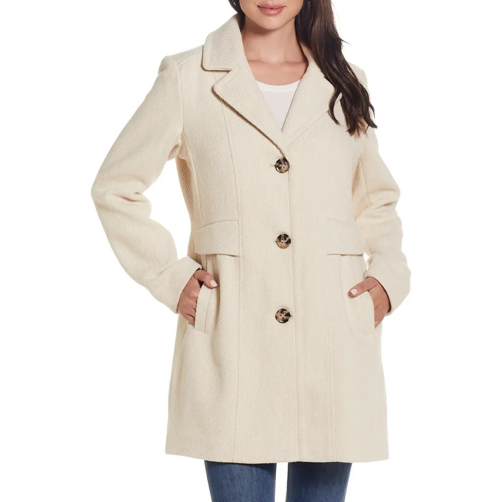 Gallery A-Line Coat in Cream at Nordstrom, Size X-Large | Nordstrom