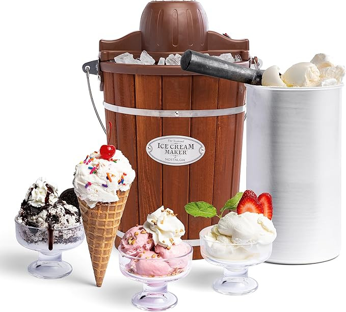 Nostalgia Electric Ice Cream Maker - Old Fashioned Soft Serve Ice Cream Machine Makes Frozen Yogu... | Amazon (US)