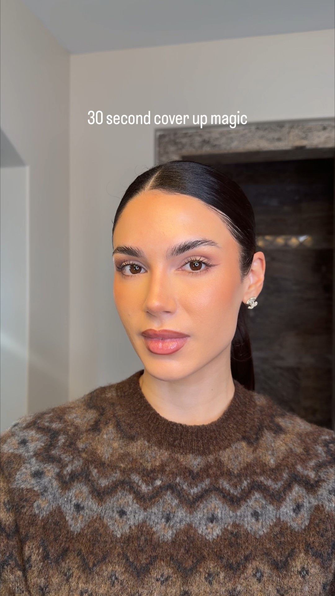 Allies of skin peptide moisturizer 
Hourglass airbrush primer
Versed tinted spf in 06
Clinique even better foundation - color bone 
Hourglass concealer in drift 
Kosas cloud set smoothing mist 
Charlotte Tilbury flawless finish in color fair
