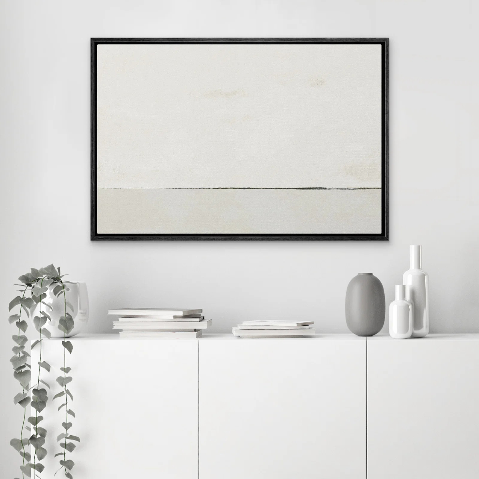 SIGNLEADER Contemporary Simple & Minimal Neutral Modern Pictures Home Decor - Framed Canvas Print... | Wayfair North America
