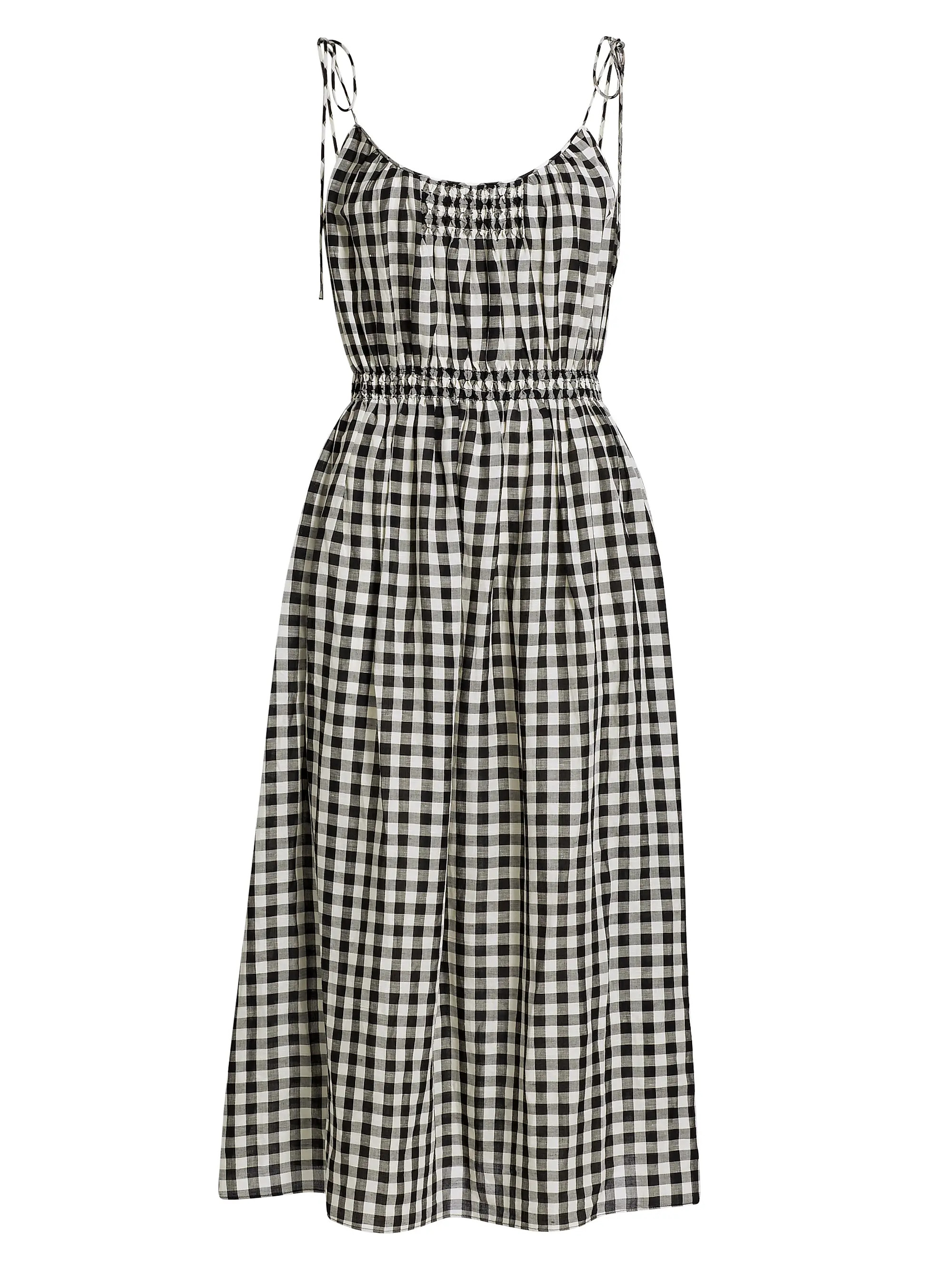 Leslie Gingham Smoked Midi-Dress | Saks Fifth Avenue