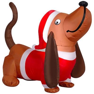 Holiday Living 3-ft LED Basset Hound Dog Christmas Inflatable | Lowe's