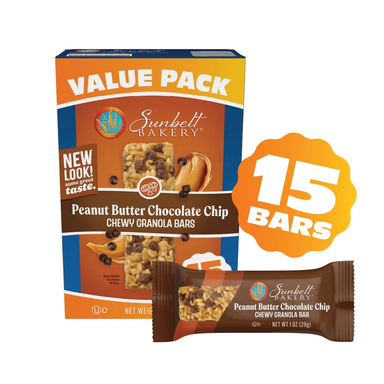 Sunbelt Bakery Value Pack Peanut Butter Chocolate Chip Chewy Granola Bars | Walmart (US)