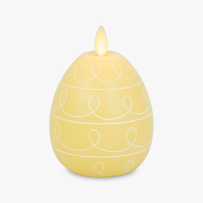 Luminara Easter Egg Candle - Lemon Chiffon 3.1" x 4.3" - Flameless Real-Flame Holiday - Inspired ... | Amazon (US)