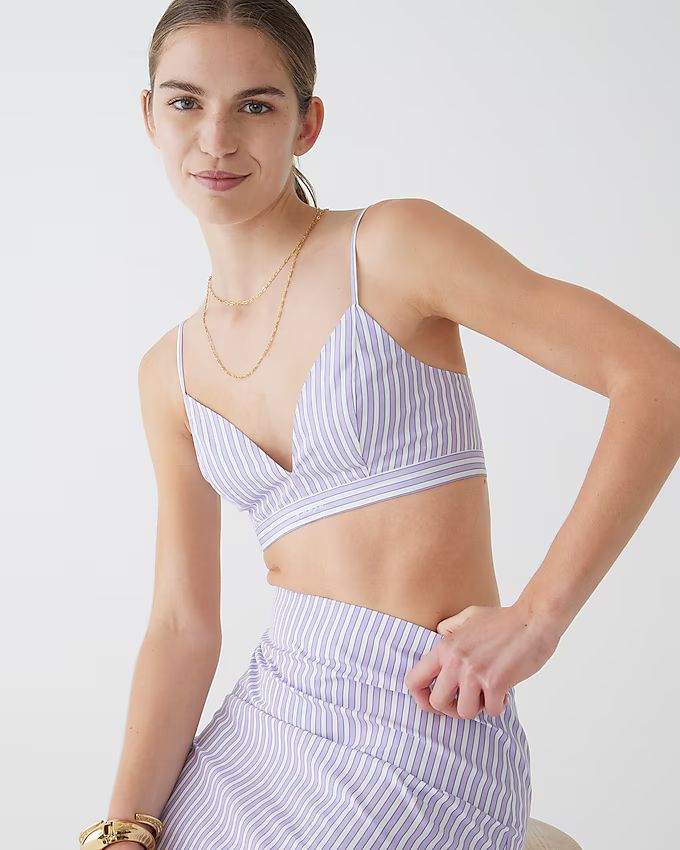 Marie Marot X J.Crew bralette top in Thomas Mason® cotton poplin | J. Crew US