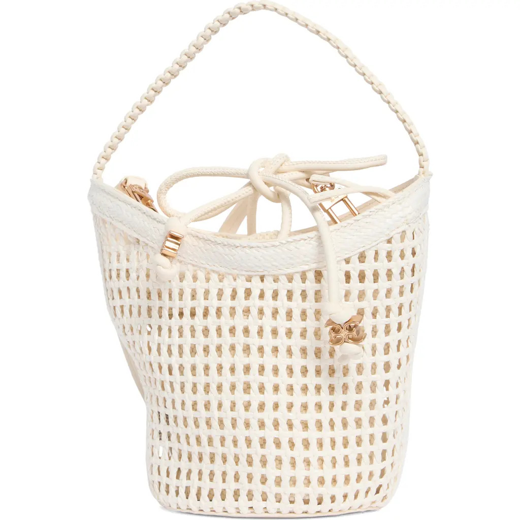 Sam Edelman Marcie Open Weave Small Bucket Crossbody Bag in Ivory at Nordstrom | Nordstrom