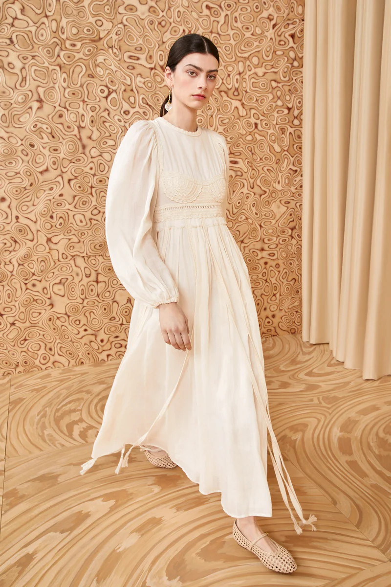 White Hand-Crocheted Midi Dress | Ulla Johnson