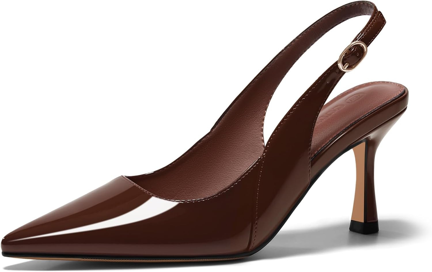 Coutgo Women's Slingback Kitten Heels Closed Pointed Toe Pumps Work Wedding Dress Shoes | Amazon (US)