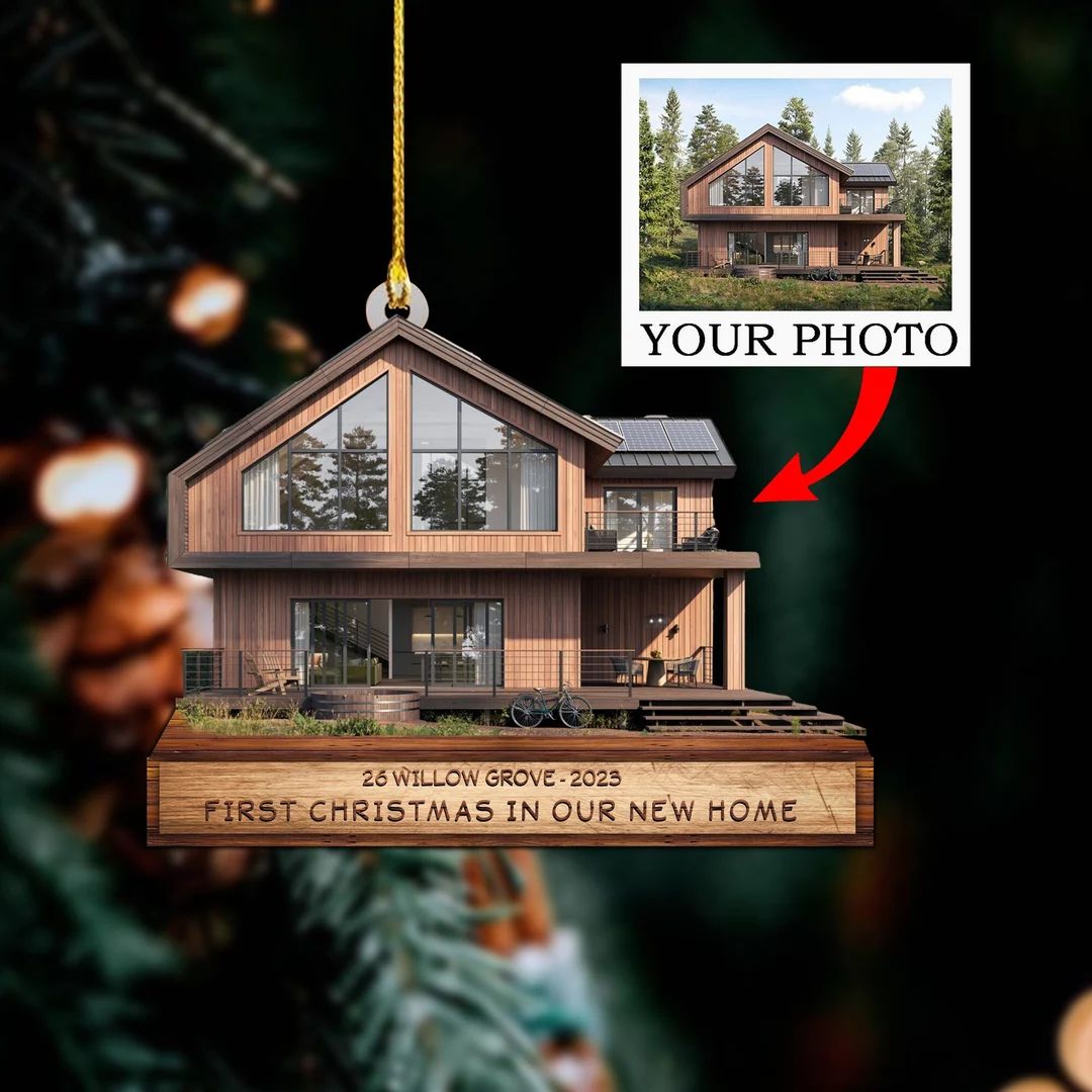 Personalized House Photo Ornament House Photo Ornament New - Etsy | Etsy (US)