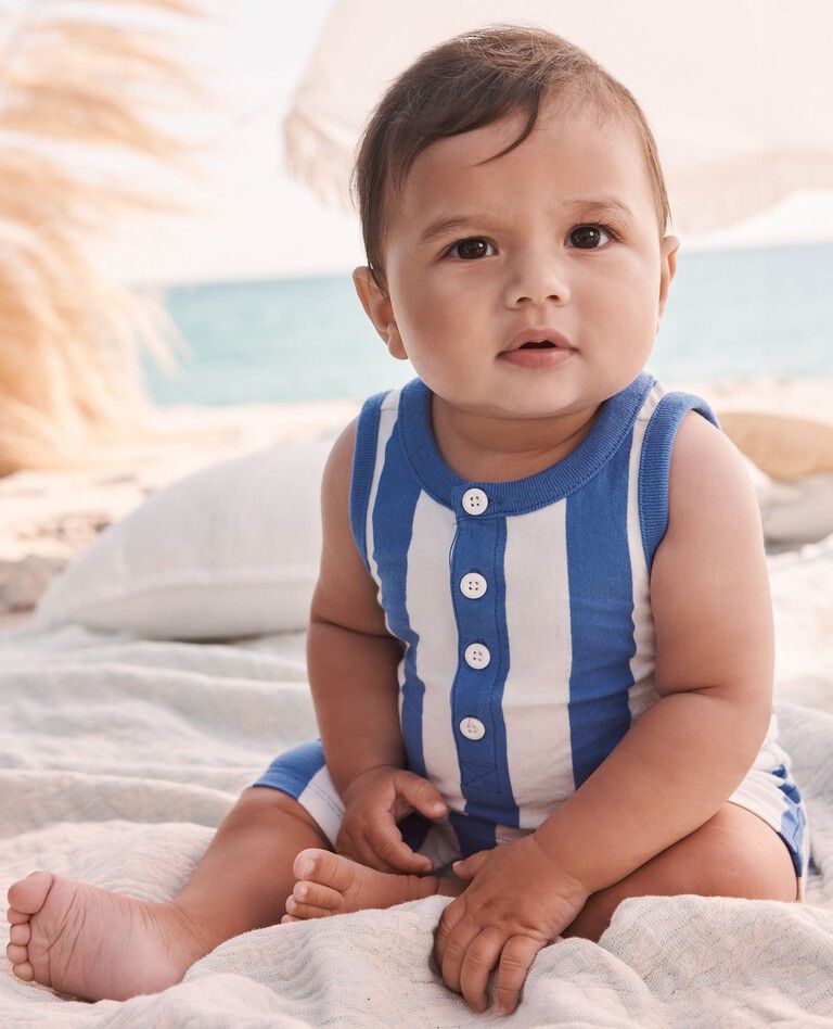 Baby Striped Romper | Hanna Andersson