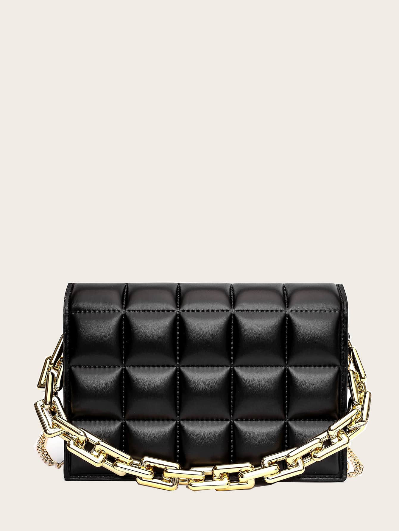 Stitch Detail Chain Satchel Bag | SHEIN