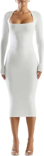 Squared Away Long Sleeve Thong Bodysuit | Nordstrom