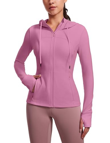 CRZ YOGA Butterluxe Womens Hooded Workout Jacket Athletic Running Zip Up with Back Mesh Vent and ... | Amazon (US)