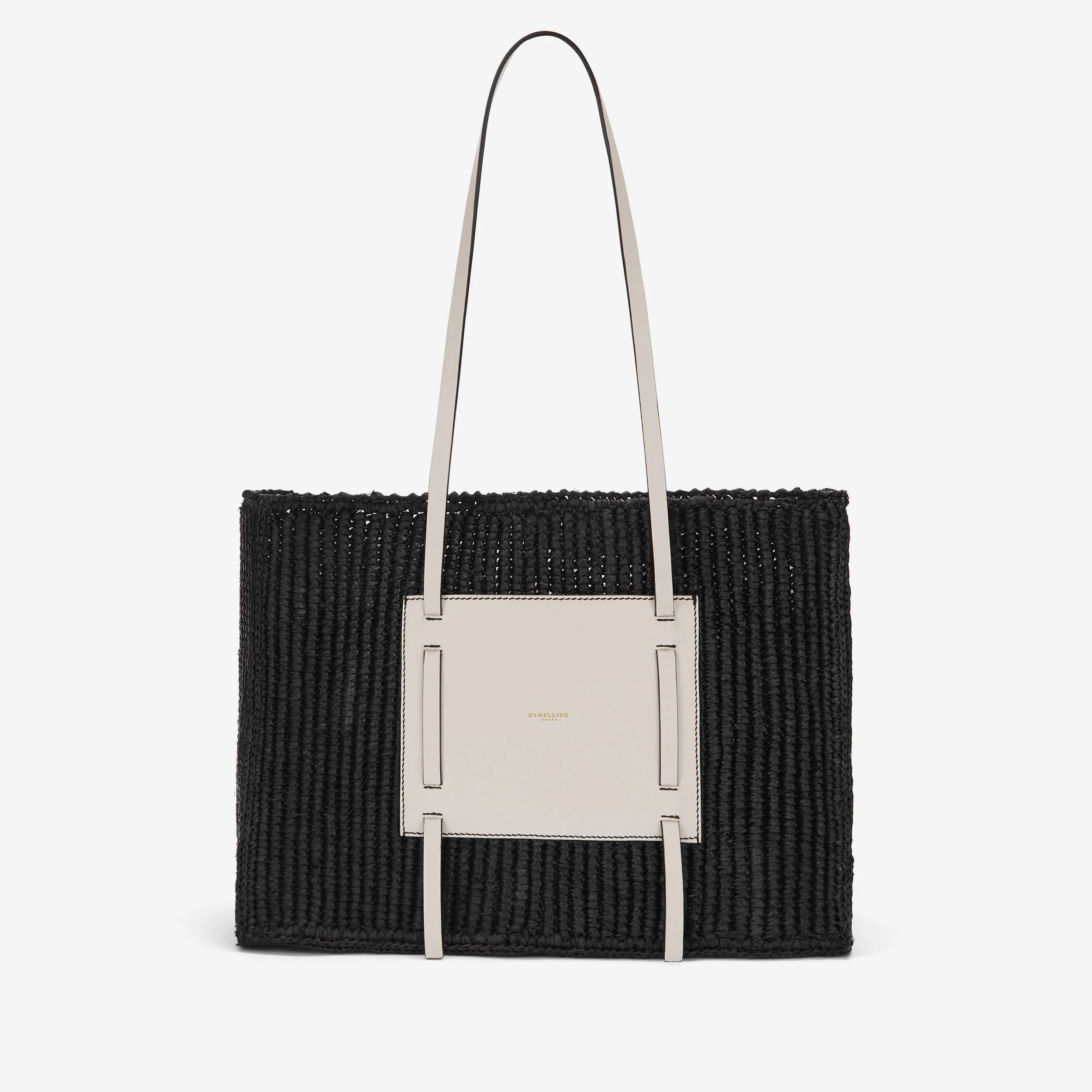 The Capri | Black Raffia & Off-White Smooth | DeMellier | DeMellier
