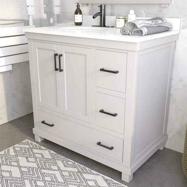 DHP Sunnybrooke 36 Inch Bathroom Vanity with Sink, Gray - Walmart.com | Walmart (US)