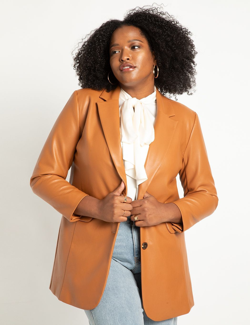 Oversized Leather Blazer | Eloquii
