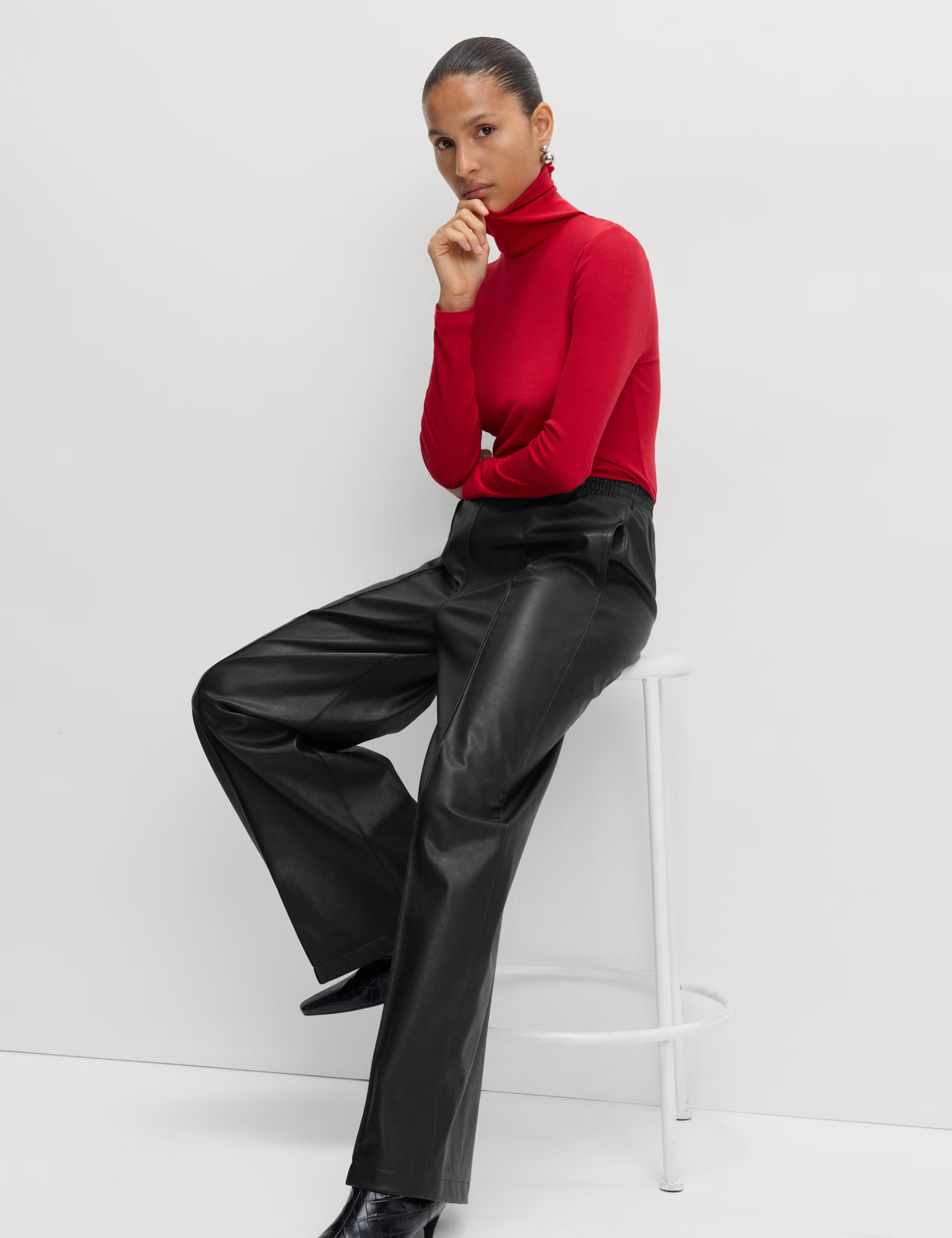 Faux Leather Wide Leg Trousers | Marks & Spencer (UK)