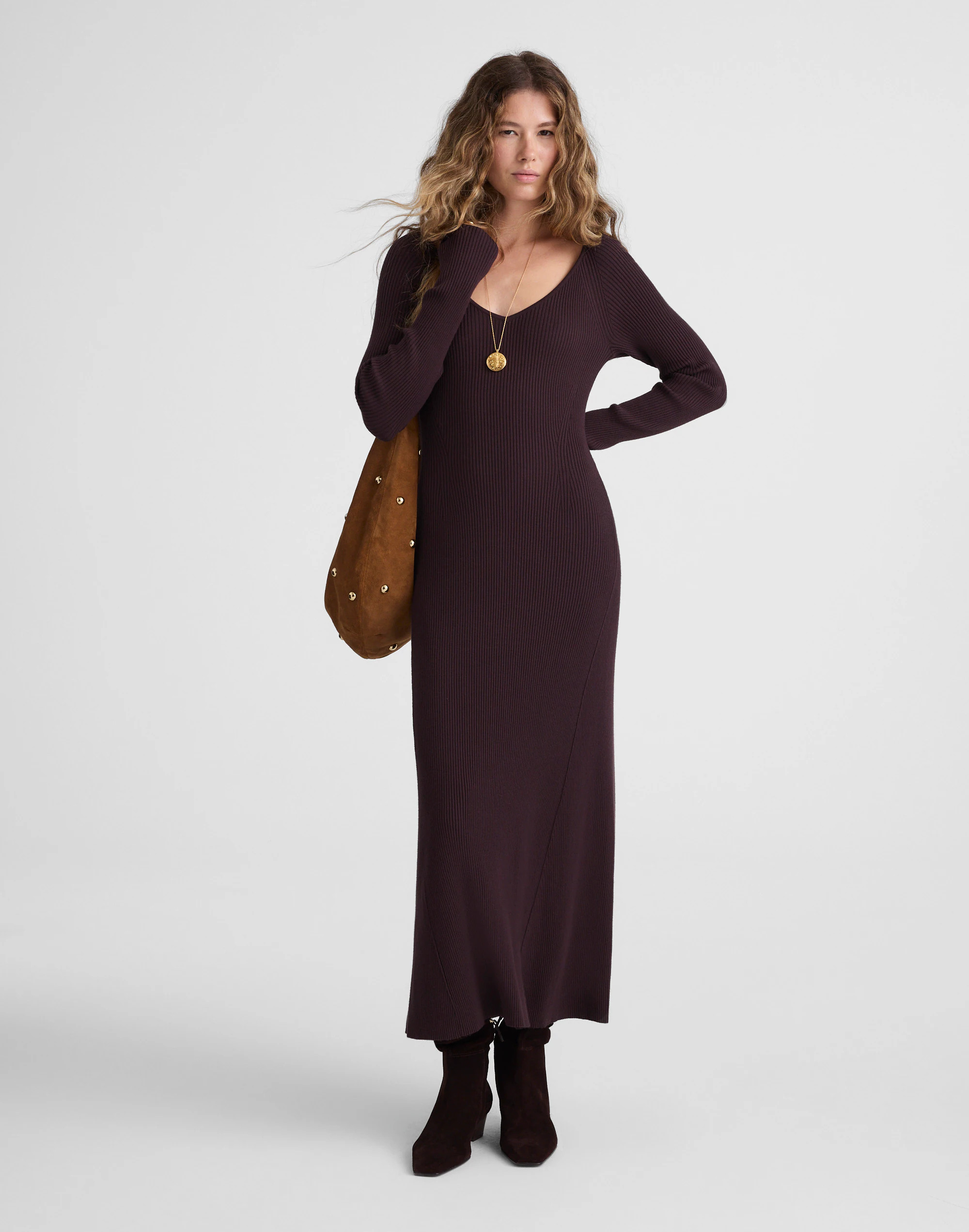 The Signature Knit V-Neck Midi Dress | Madewell