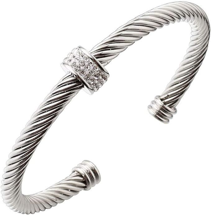 Dorriss Cable Cuff Bracelets, Stainless Steel Twisted Wire Composite Bracelet Bangles, Adjustable... | Amazon (US)