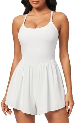 IUGA Rompers for Women 2025 Athletic Romper with Bra Soft Workout Jumpsuits for Women Tummy Contr... | Amazon (US)