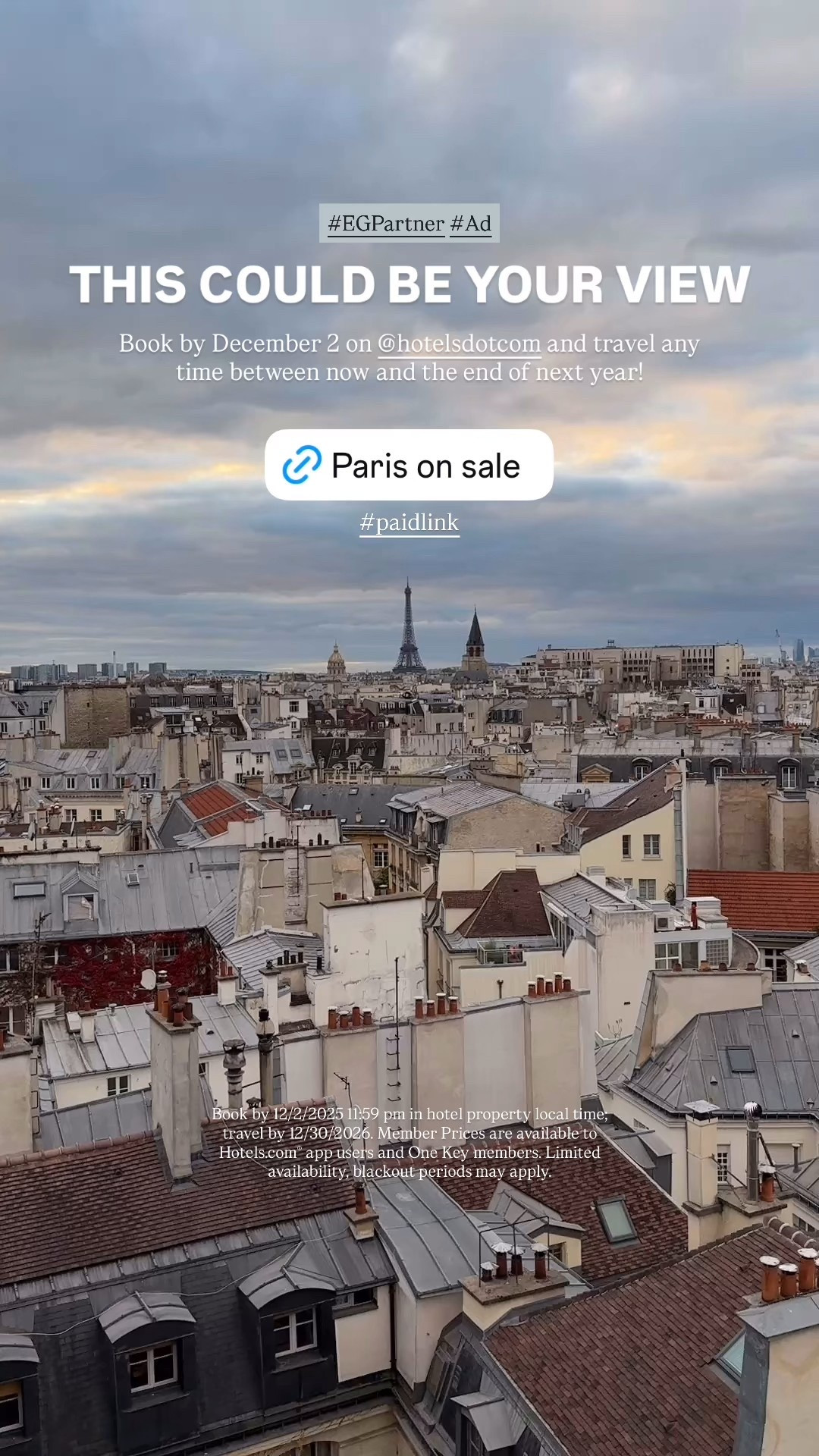 #EGPartner This is your sign to book that trip to Paris (or anywhere!) - @hotelsdotcom is having their biggest Black Friday sale with 50% off properties. The best part is you can book hotels on sale and travel any time between now and all through next year!

I’ve linked some of my favorite Paris hotels and a few that are on my personal Paris hotel bucket list!
 
 #Ad #Paidlink
 

Book by 12/2/2025 11:59 pm in hotel property local time; travel by 12/30/2026. Member Prices are available to Hotels.com® app users and One Key members. Limited availability, blackout periods may apply.






#LTKCyberWeek #LTKTravel #LTKSaleAlert
