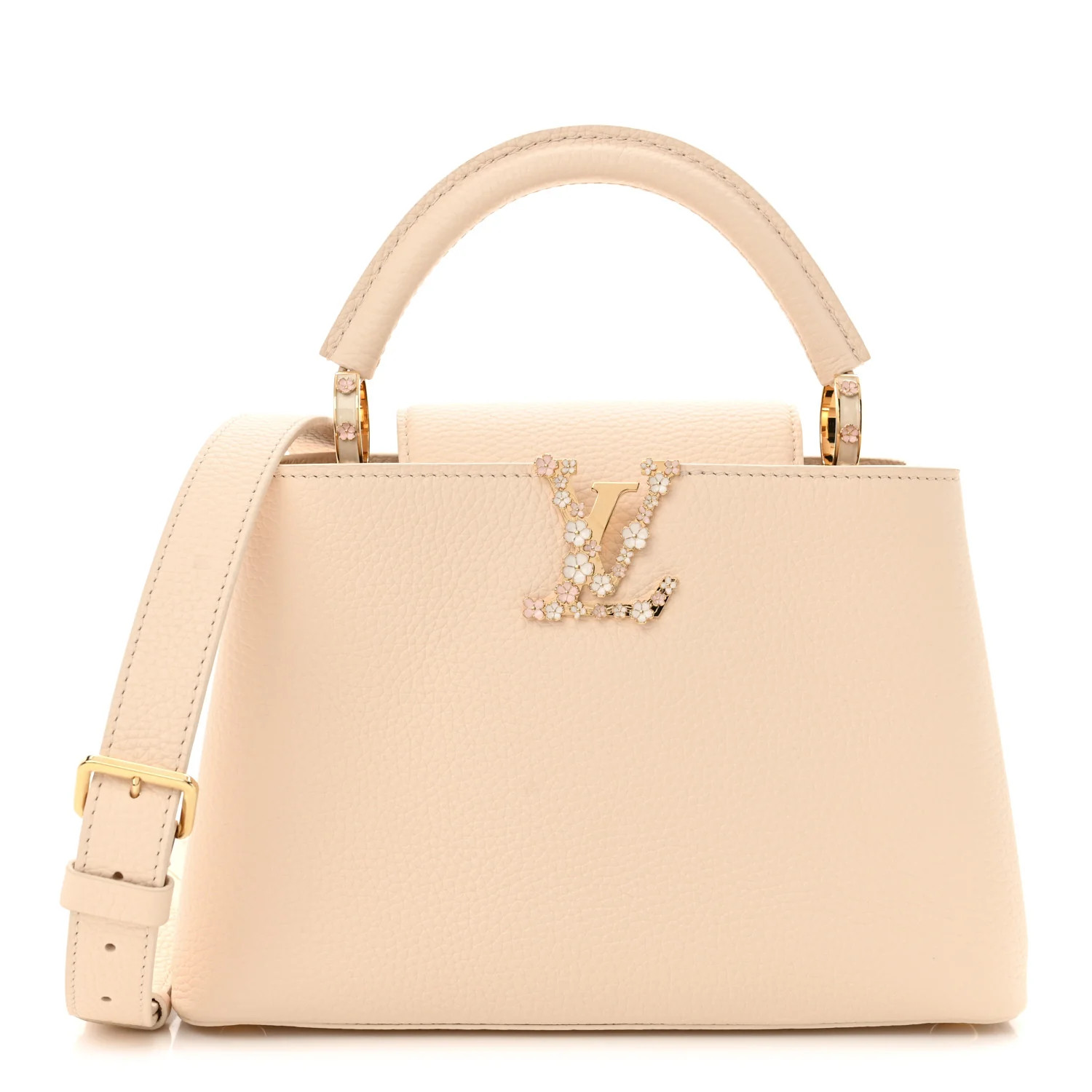 Taurillon Bloom Capucines BB Powder Beige | FASHIONPHILE (US)