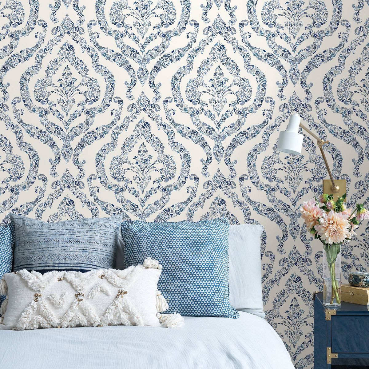 NuWallpaper Guildford Peel and Stick Wallpaper Blue | Target
